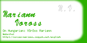 mariann voross business card