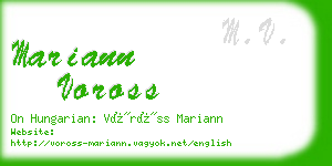 mariann voross business card